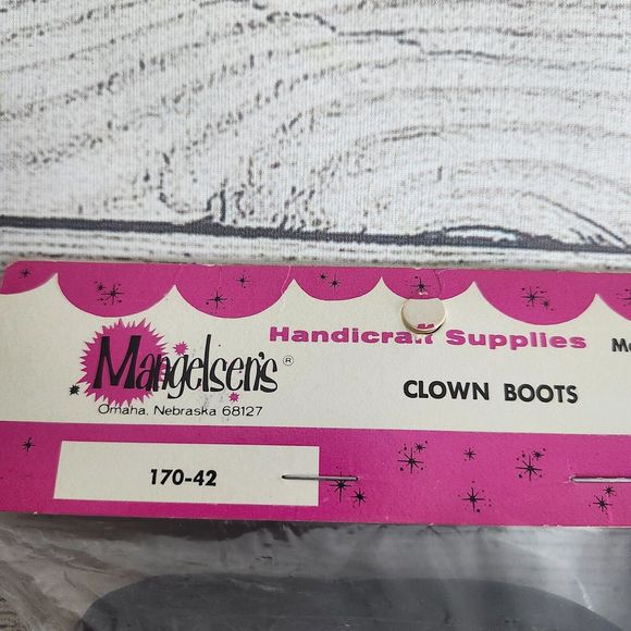 Mangelsens Handicraft Supplies Dolls Large Clown Boots 3 1/2" NOS 17042 1 Pair - Picture 3 of 8